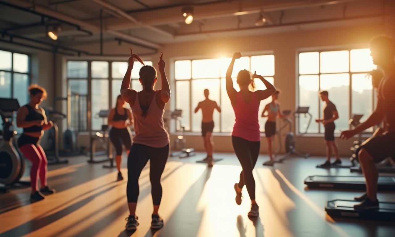 Клиенты тренируются в Altyn Fitness